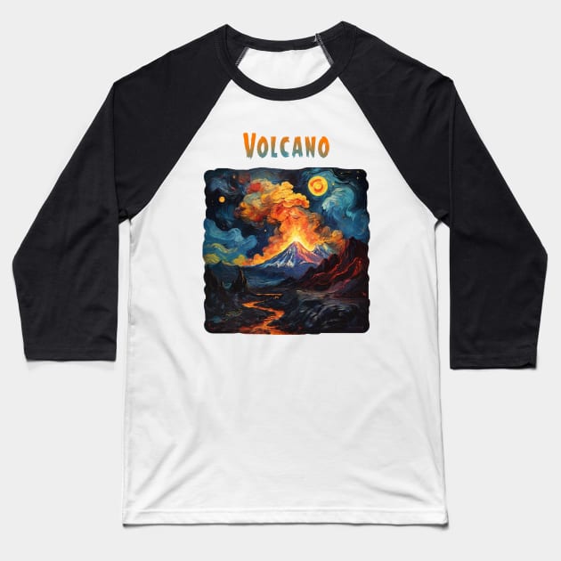 Volcano Baseball T-Shirt by Moulezitouna